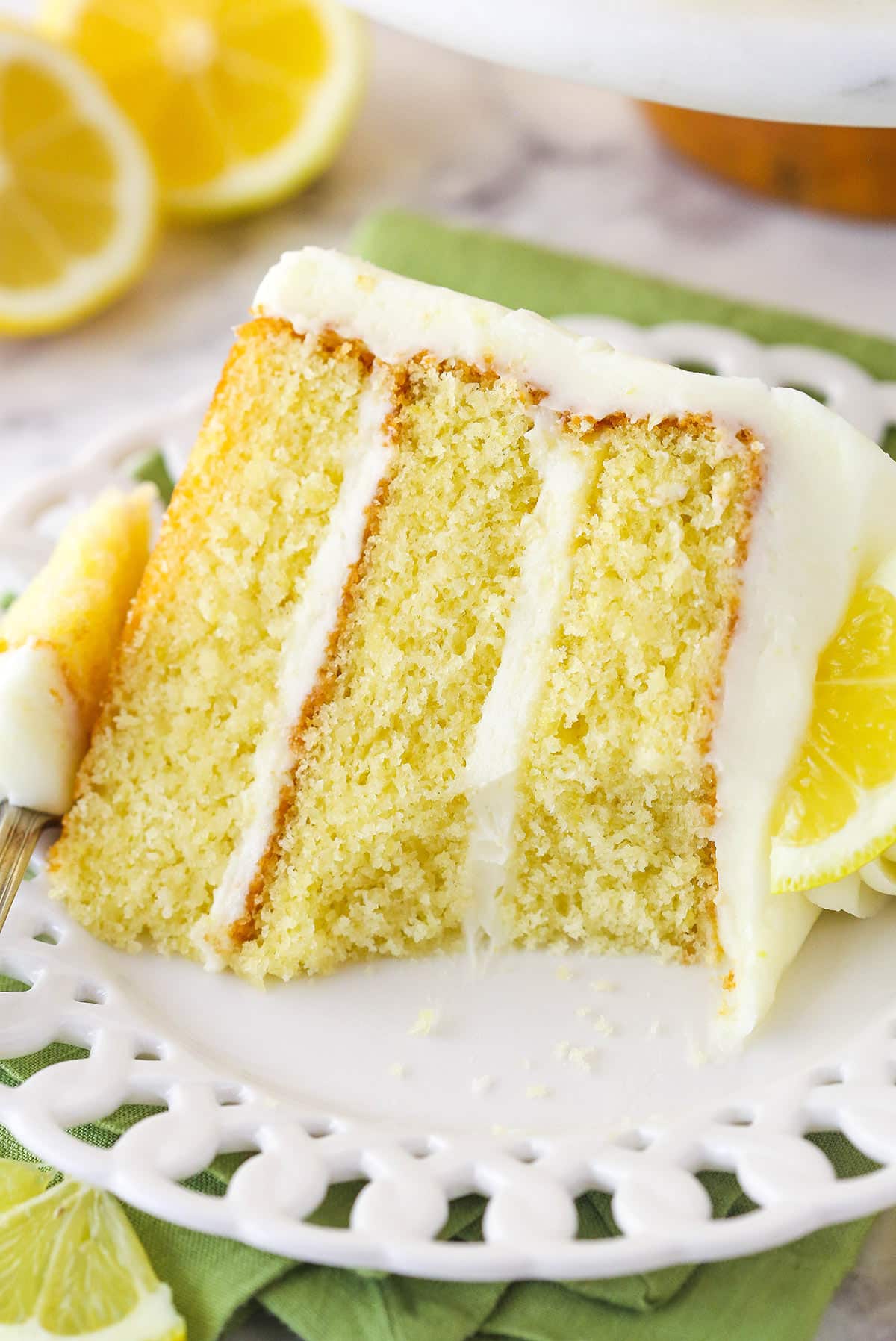 Slice of lemon cake